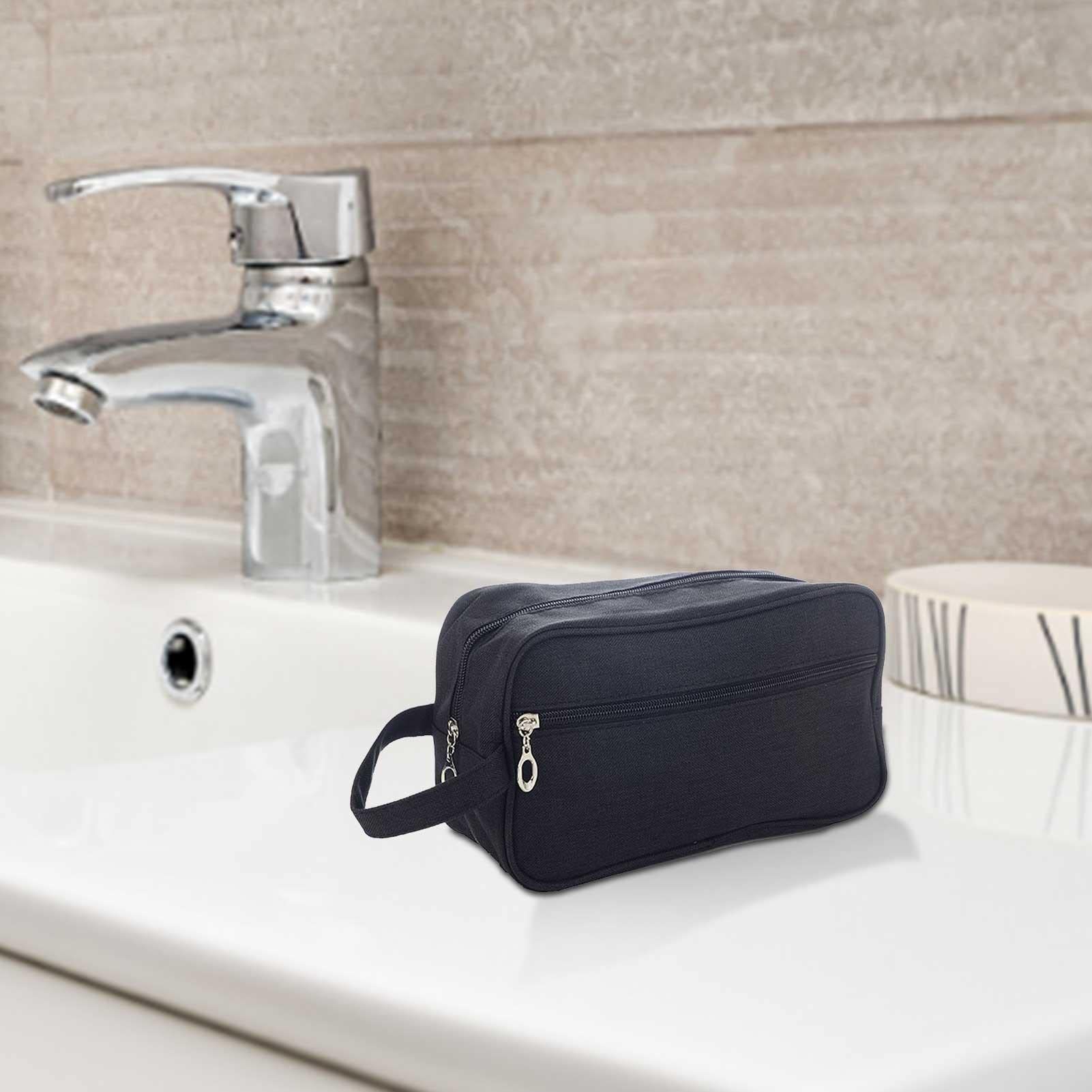 10 sacchetti da viaggio da uomo | borsa da toilette | impermeabile per uomo | borsa da viaggio portatile con manico per articoli da toeletta, borsa da barba con capacità per viagg