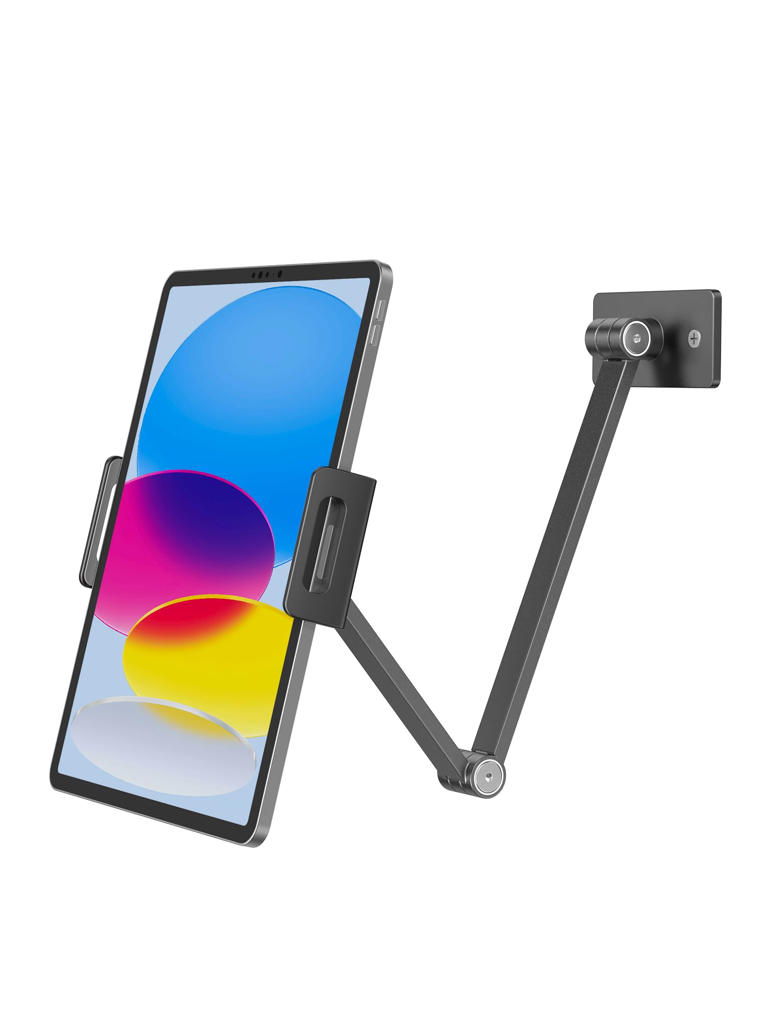 Dosvsi Supporto da Parete per iPad, Metallo Porta Tablet Parete, Girevole a 360° Supporto Tablet Muro per iPad Pro 12.9 Air Mini, iPad 10.9, Galaxy Tab A S, iPhone, 4-13 Tablet e