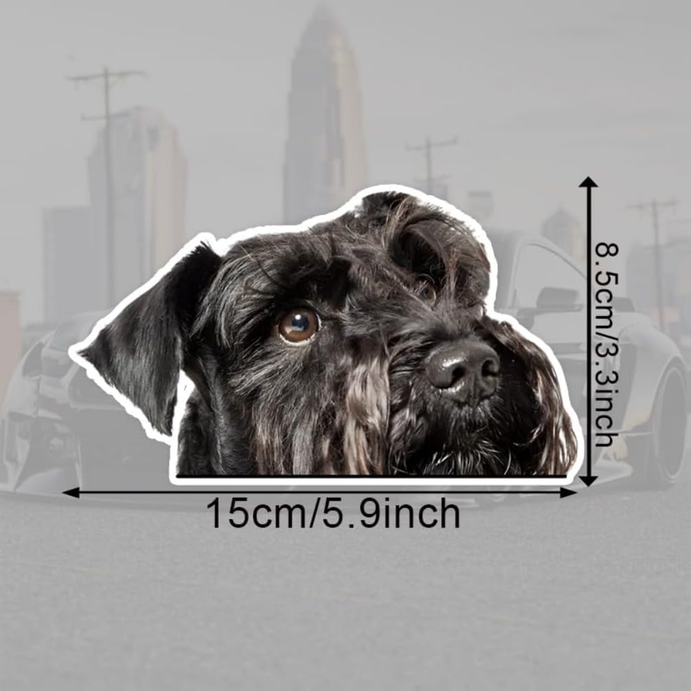 2pcs Black Miniature Schnauzer Car Decal Sticker 5.91"x3.35", Distinguished Mustache Dog Sticker for Car, Refrigerator, Window, Laptop, Sophisticated Pet Decor |#DK244 - Image 2
