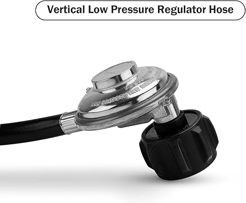 Miniatura 3 de Stanbroil Manguera de propano vertical QCC1 de 4 pies y regulador para parrilla de gas LP, calentador y hoguera, 3/8 pulgadas hembra flare x tuerca