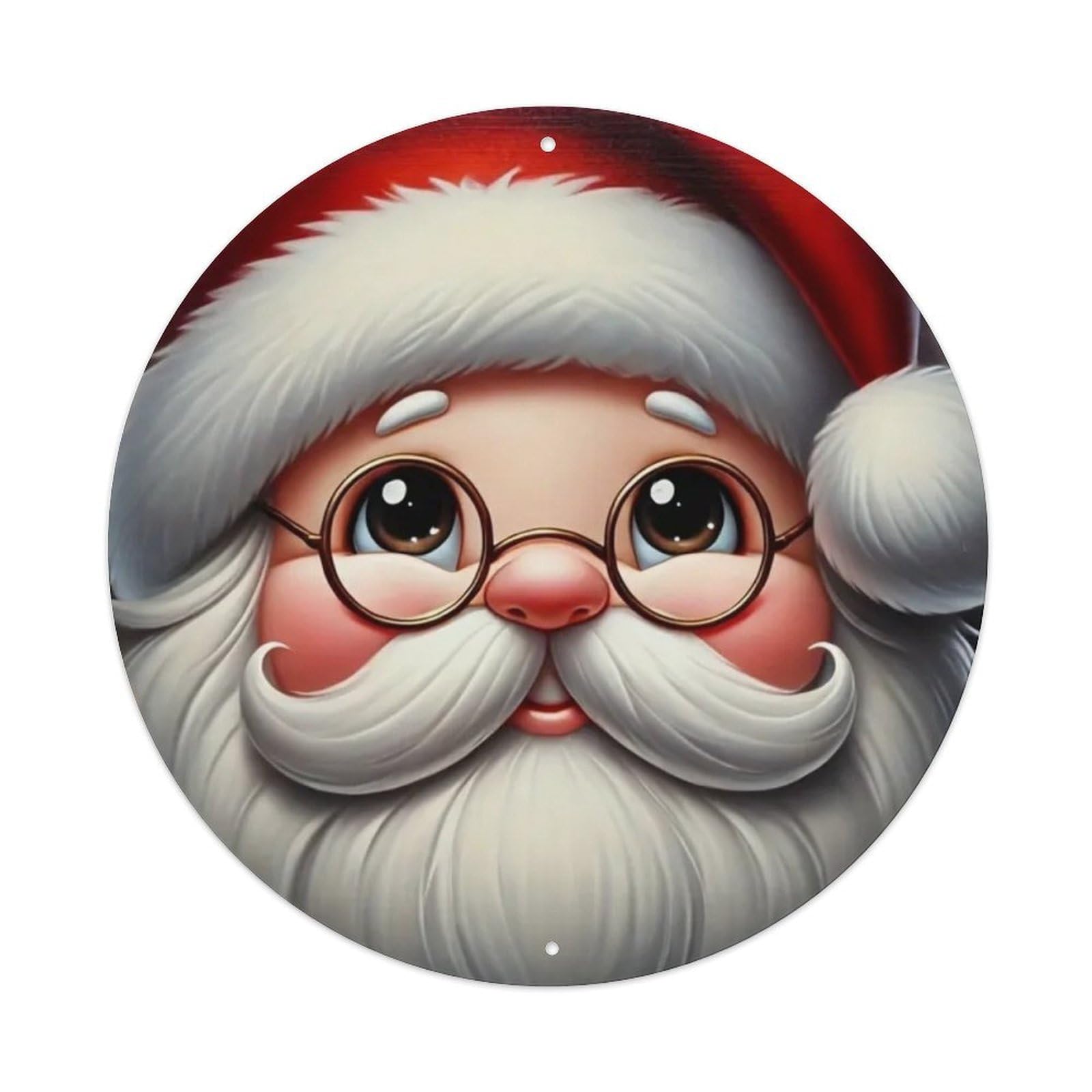 Igtefte Vintage Santa Claus Face Tin Sign Style Home Bar Garden Wall Plaque Decor Metal Poster 8X8 Inch