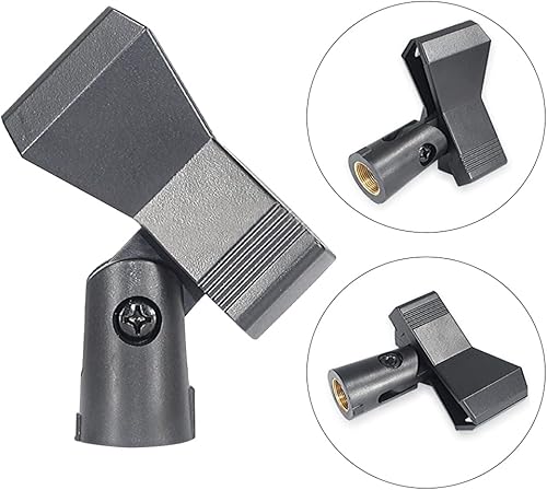 Miniatura 7 de 2 clips de micrófono, soporte de clip de micrófono ajustable para soporte de micrófono, abrazadera de soporte de micrófono para micrófonos de mano