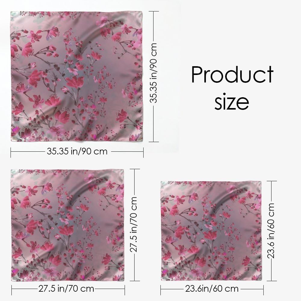 Silk Like Head Scarf for Women Satin Bandana for Hair Wrapping Handbags Fashion Accessory Square Hair Scarf 27.5"