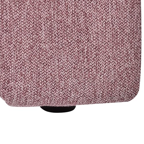 Chaise Lounge Con Rivestimento In Tessuto Rosa Gambe Nere Cuscino Aggiuntivo Lato Sinistro Design Moderno E Glam - 9