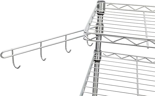 Miniatura 4 de Estante para panaderos con ruedas, carrito de microondas de cocina con almacenamiento, carrito de alambre ajustable de 4 niveles de altura para