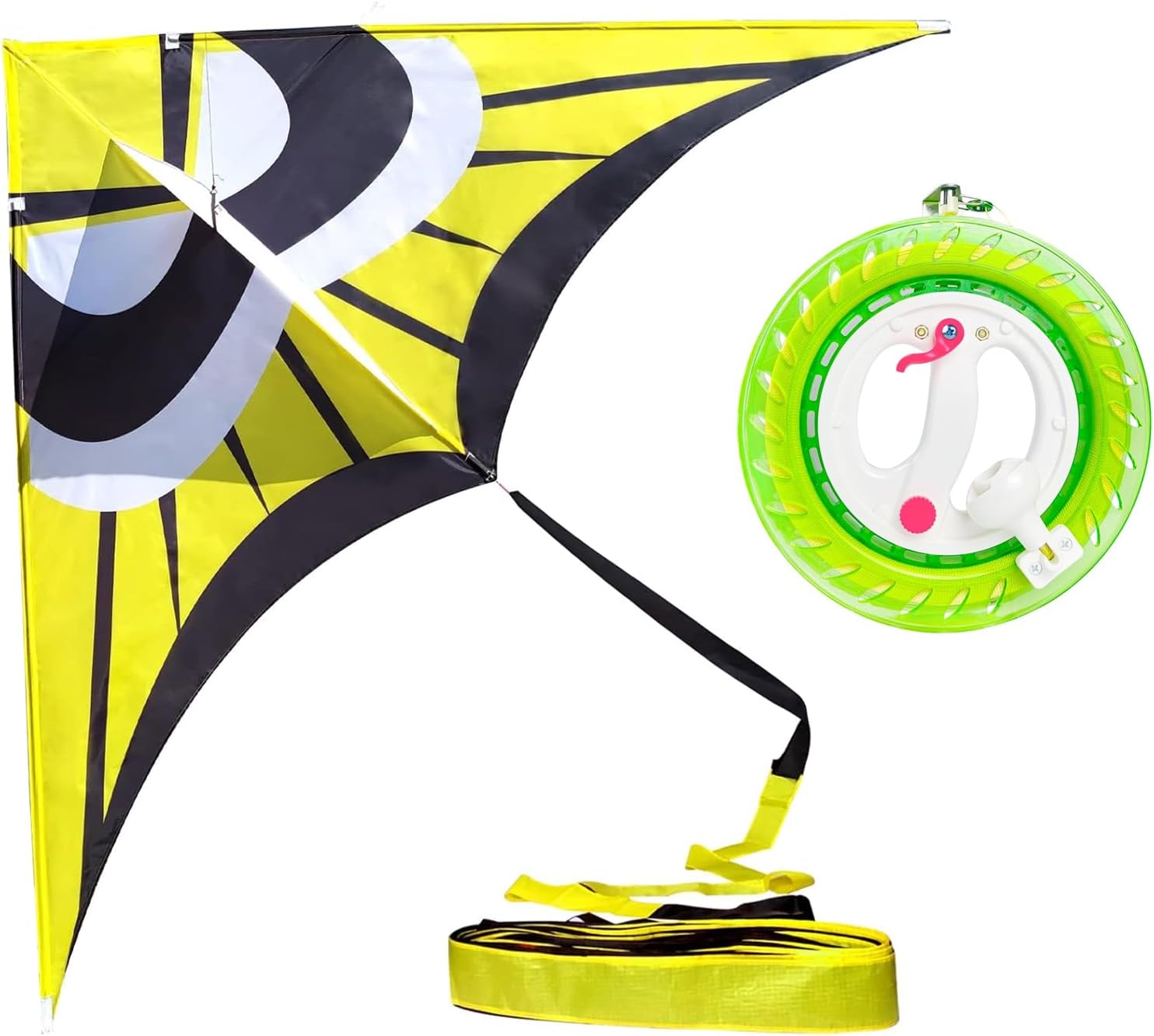 Huge Delta Kites for Adults with 9in Kites String Reel Winder with Brake, Easy to Fly for Adults,Teens and Beginners