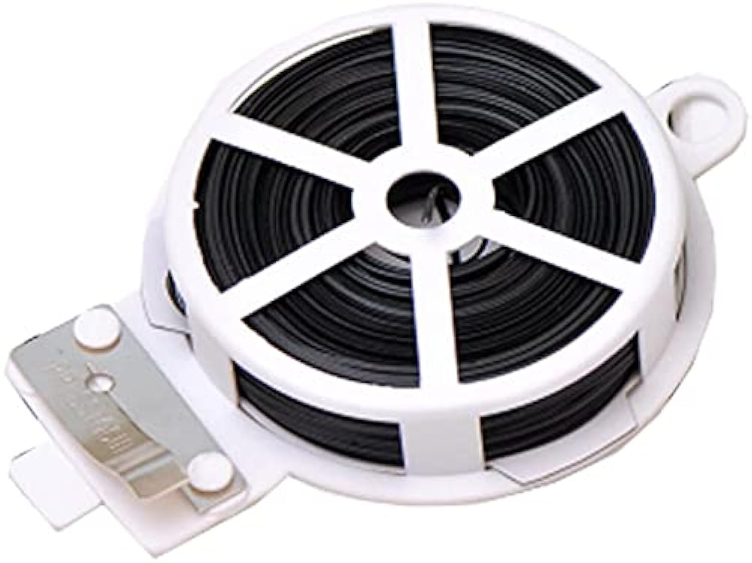 AUTOYSUR 1 Roll Coil 50M 164 FT Black Metal Sealing Rope Multi-Function Sturdy Tie-Up Device with Cutter Plastic Wrapped Wire Twist Tie Wired String for Home Gardening Office