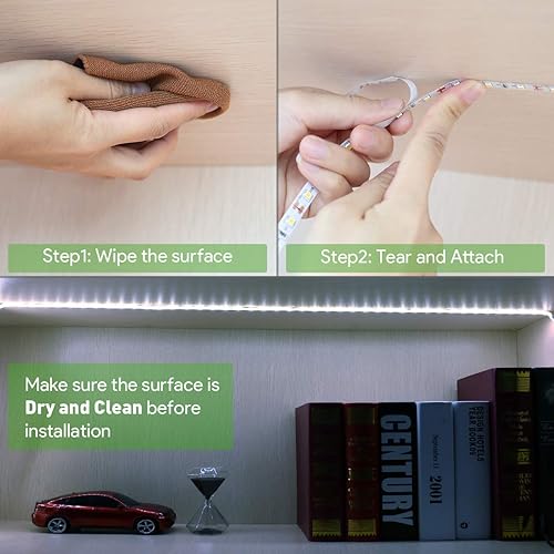 Miniatura 6 de LE Paquete de 2 tiras flexibles de luces LED, 16.4 pies. 300 unidades. SMD 2835 LED, 12V DC, 5000K blanco tipo luz de día, no son a prueba de agua.