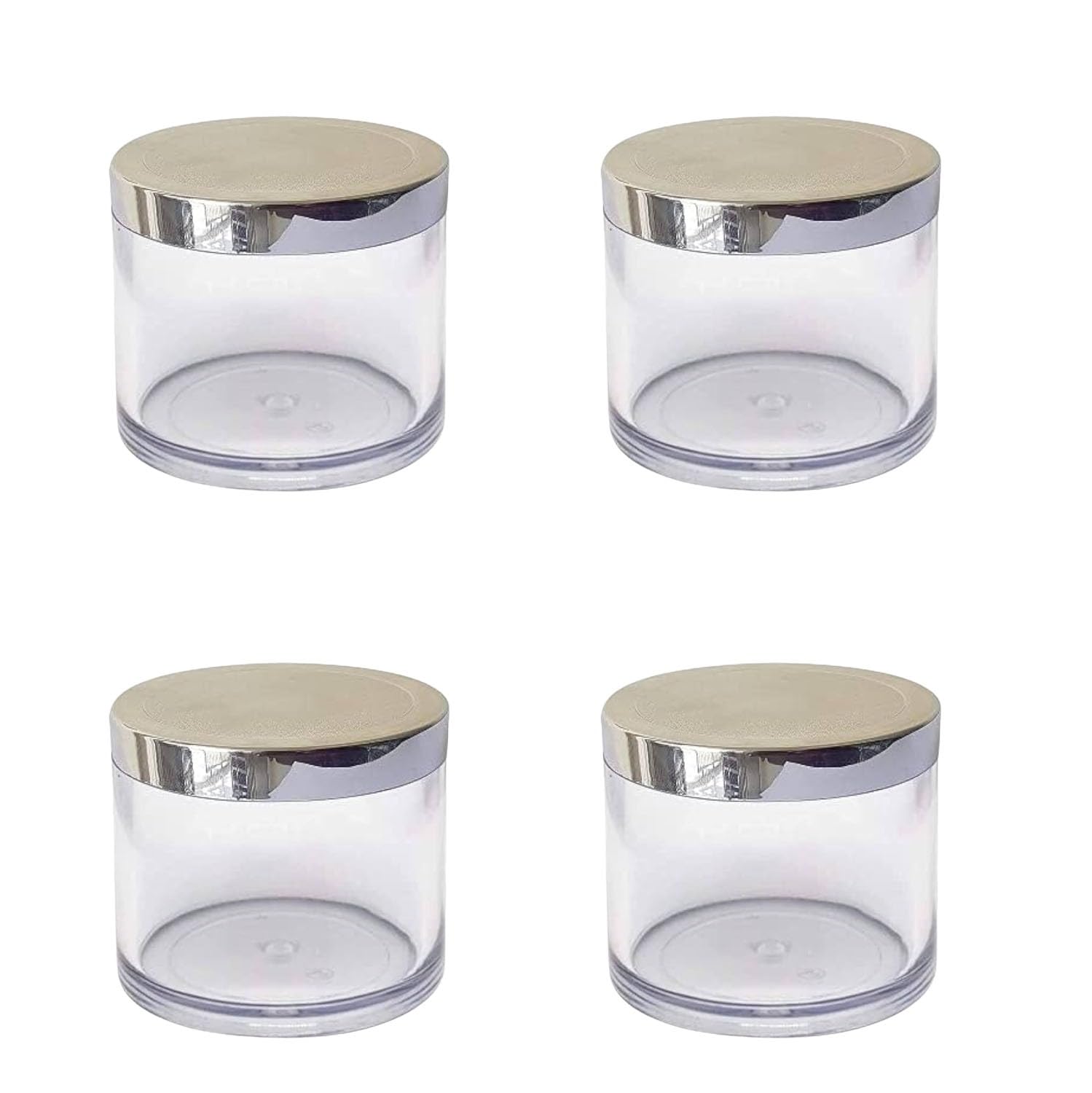 B.H.Industry [ Pack of 4 PCS] 100 Gram Acrylic Cosmetic JAR with Silver Cap for Body Butters, Creams, LIPBALM and Scrubs, Cosmetic Grade Travel Friendly JAR-image-18