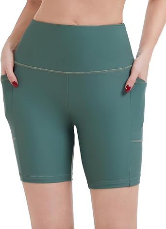 Ubestyle Womens 5"/7" Swim Shorts High Waisted Quick-Dry Swim Board Shorts with UPF 50+ Sun Protection, Pocket & Liner