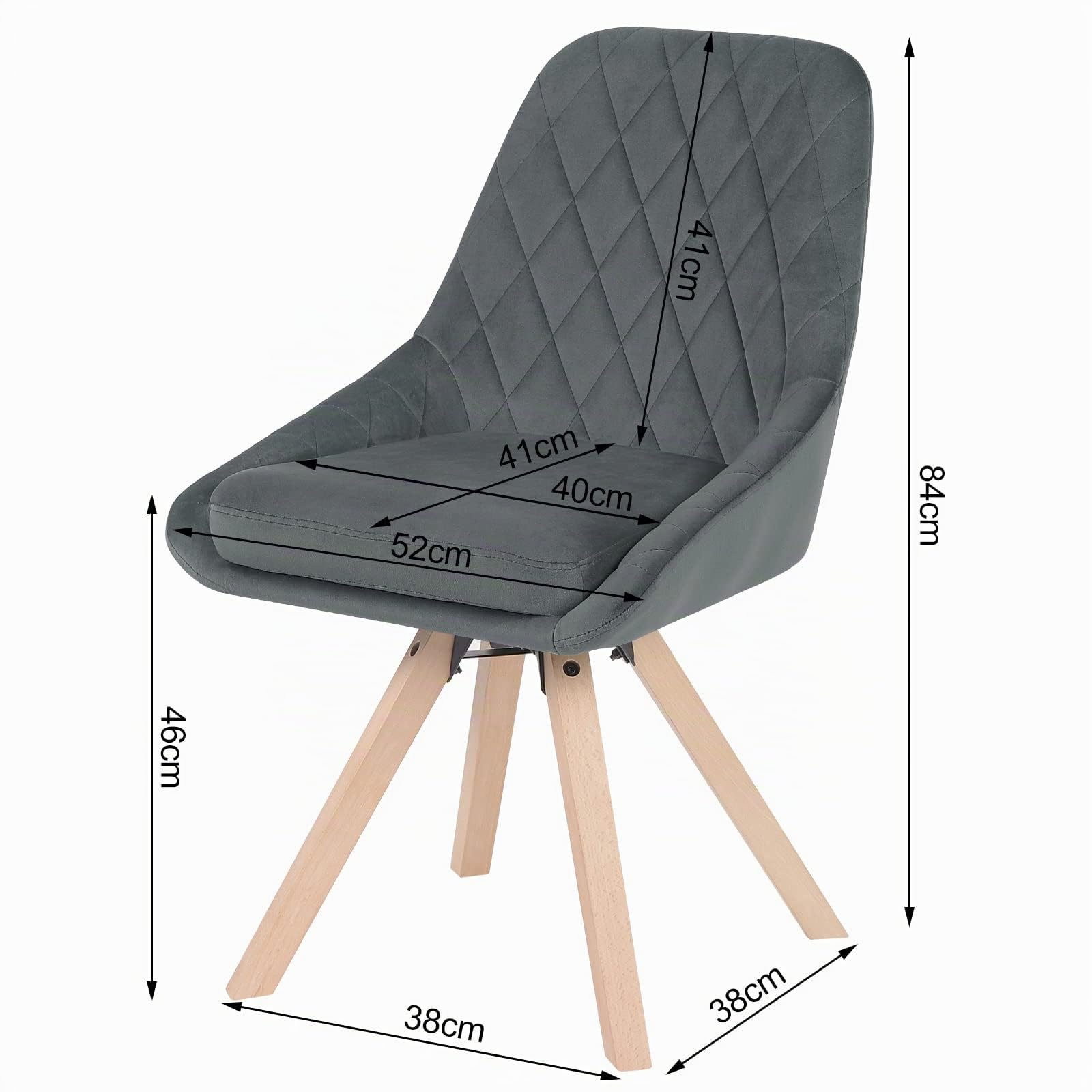 WOLTU Drehbare Esszimmerstühle 4er Set, Küchenstühle