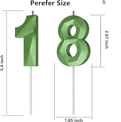 Miniatura 98 de Velas de cumpleaños con número (4 velas rojas) 3D con forma de diamante número Happy Birthday Cake Velas para fiesta de cumpleaños, boda, decoración