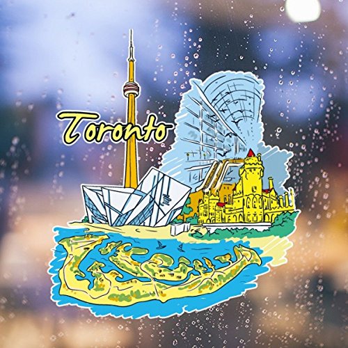 Sticker amovible Canada motif aquarelle Toronto sans trace - 2