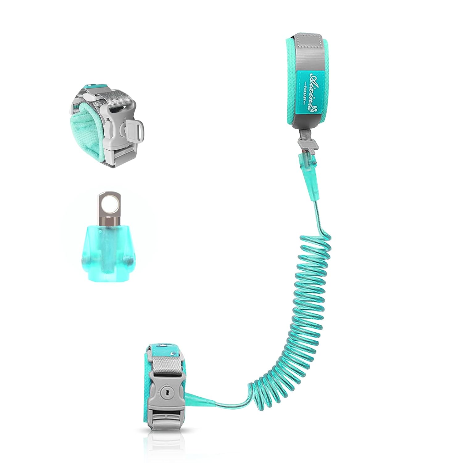 SONARIN Anti Lost Wrist Link Belt,360° Rotate Children Hand Harness Safety Leash Toddler Wrist Reins Walking Strap with Elastic Wire Rope & Security Lock for Walking Travel 2.5M(Green)