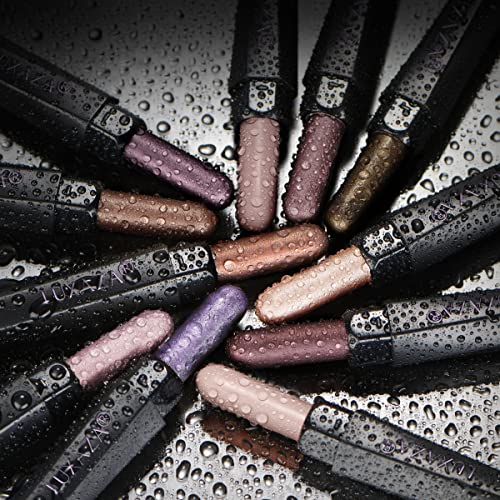 Luxaza 10Pcs Eyeshadow Stick,Shimmer And Neutral Purple,Brown Metallic Cream Eyeshadow Pencil Crayon With Smudge-Proof & Waterproof,Eye Brightener Stick #TOP4