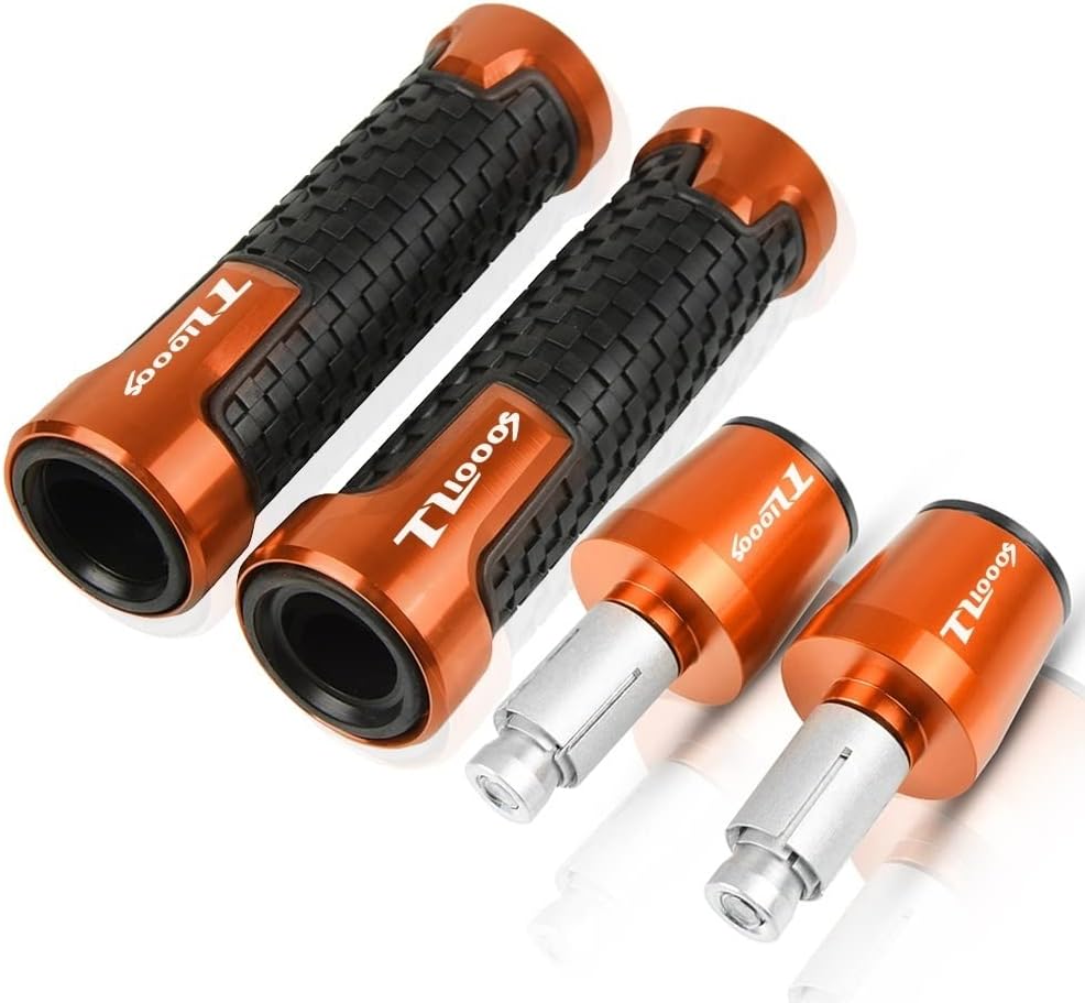 Handlebar Plug for Suzuki TL1000S TL1000 S TL 1000S 1997-2001 1998 1999 2000 Motorcycle Handlebar Hand Grips Anti Skid Handle Bar Cap Ends Plug CNC Aluminum Accessories (Color : Orange)