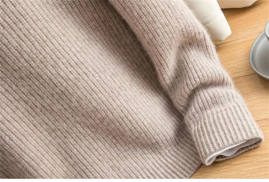 Men Solid Cashmere Sweater Zipper Lapel Thick Chunky Knit Plus Size Long Sleeve Cashmere Jumper4