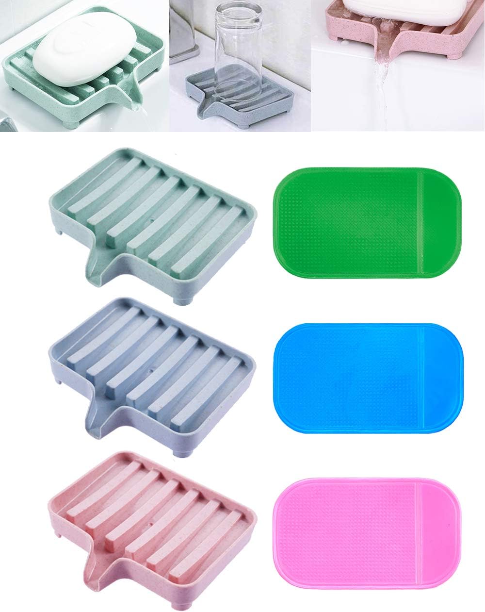 Soap Dish Anti-slip Pads Pack of 3+3