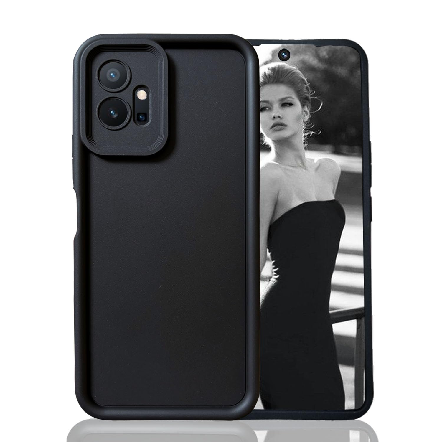 KC Back Cover for Vivo T1 5G, Vivo Y75 5G & Vivo Y55 5G, Shockproof Soft Bumper Silicone Case New Camera Protection (Black) (B0D1Q7N9HJ) Amazon Price History, Amazon Price Tracker