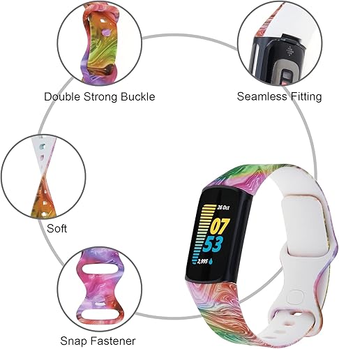 Miniatura 5 de Compatible with Fitbit Charge 5 Bands Women Men,Breathable Sport Band Soft Waterproof Replacement Wristbands Strap for Fitbit Charge 5 Fitness