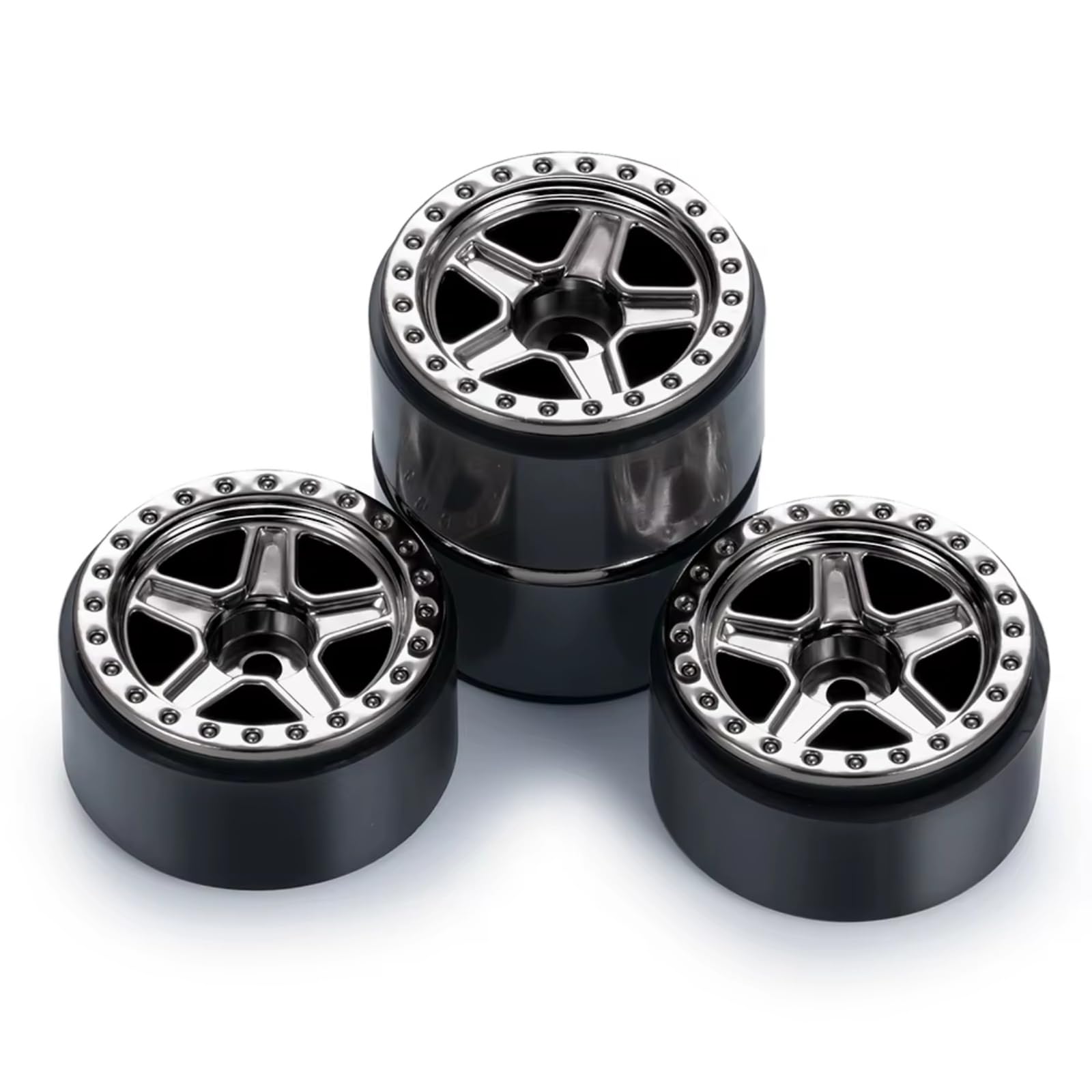 Compatible con Axial para SCX24 1/24 RC Crawler Piezas Upgrade 1.0 Beadlock Llanta Plástico 5 Radios Buje Maquetas