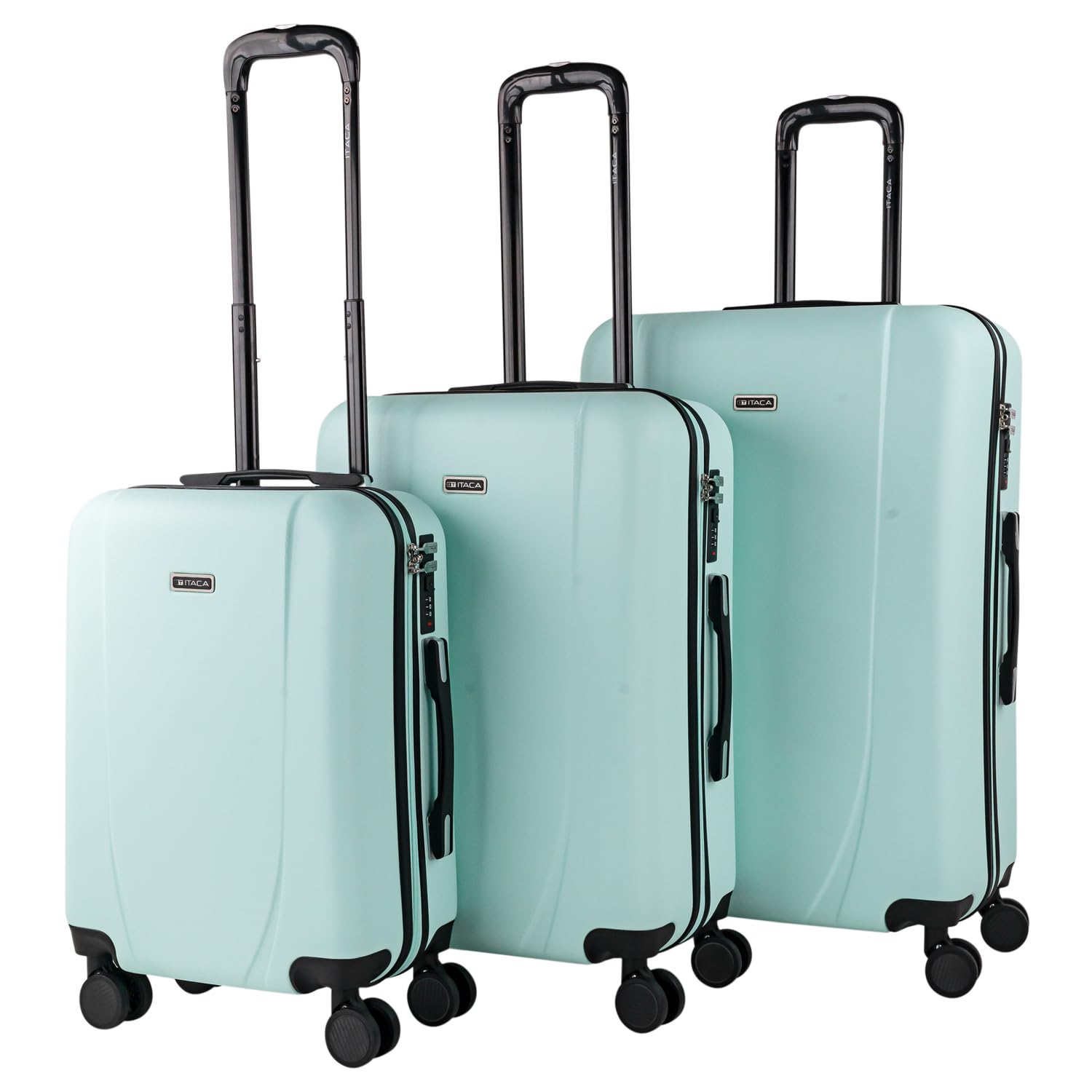 ITACA - Maleta de Cabina 55x40x20 - Maletas De Viaje Cabina Rígidas Trolley con 4 Ruedas Dobles para Avion Ligera Equipaje De Mano Candado de Combinación. Compatible Ryanair, Verde Menta — view 68