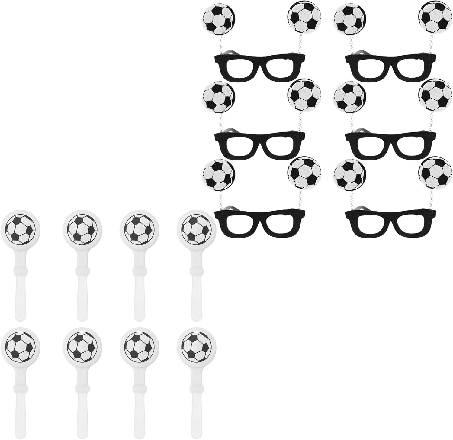 LOGOFUN 14pcs Soccer Eyeglasses and Hand Clappers for Sports Events Party Presents Game Rewards