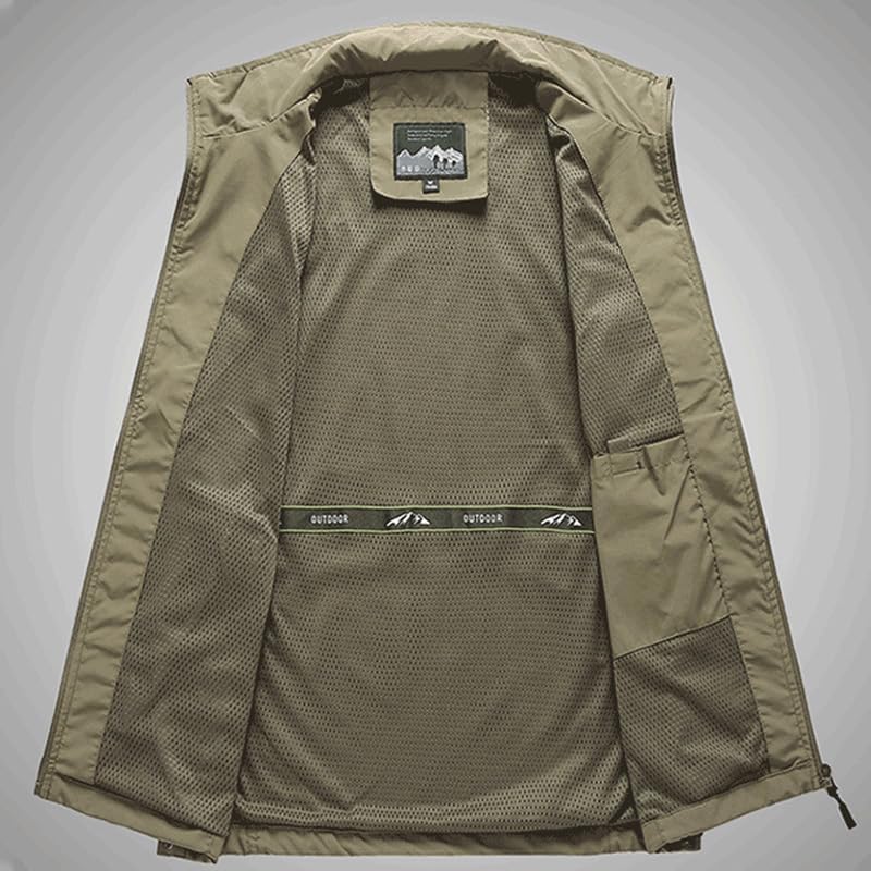 Gilet de pêche pour homme avec plusieurs poches, veste de travail pour Fe.n_dt, veste légère sans manches pour la randonnée en plein air