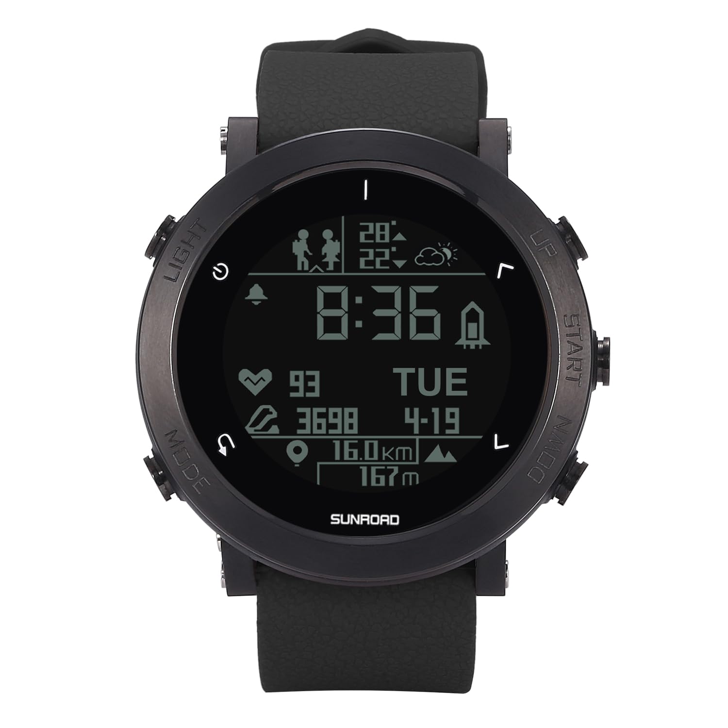 Watches - Sunroad 𝖦РЅ Sports men Watches Smart Digital Watches ʜеаrt Rate Swim Triathlon Altimeter Compass 5ATM Waterproof Fitness trасk