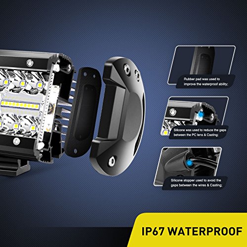 image for Nilight Led Light Pods 2PC 4Inch 60W Flood Spot Combo Triple Row Drivi