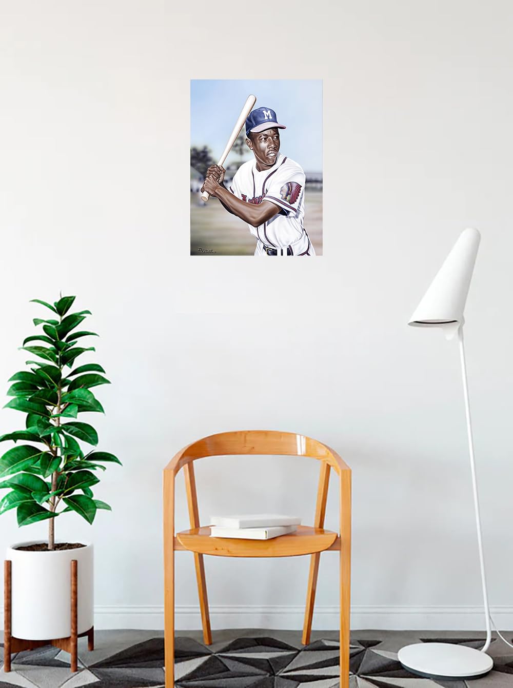 Amazon.co.jp: Buyartforlessキャンバスハンクアーロン・on Deck by