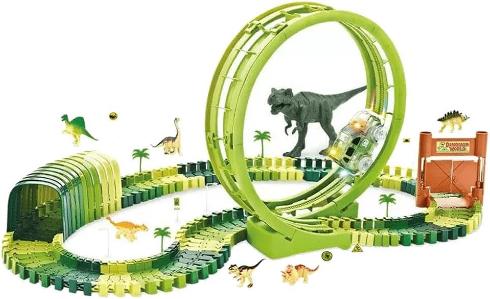 Pista Dinossauro Track com Looping e Acessórios 119 Peças + Carrinho, DM Toys, DMT6132 Pista Dinossauro Track com Looping e Acessórios 119 Peças + Carrinho, DM Toys, DMT6132