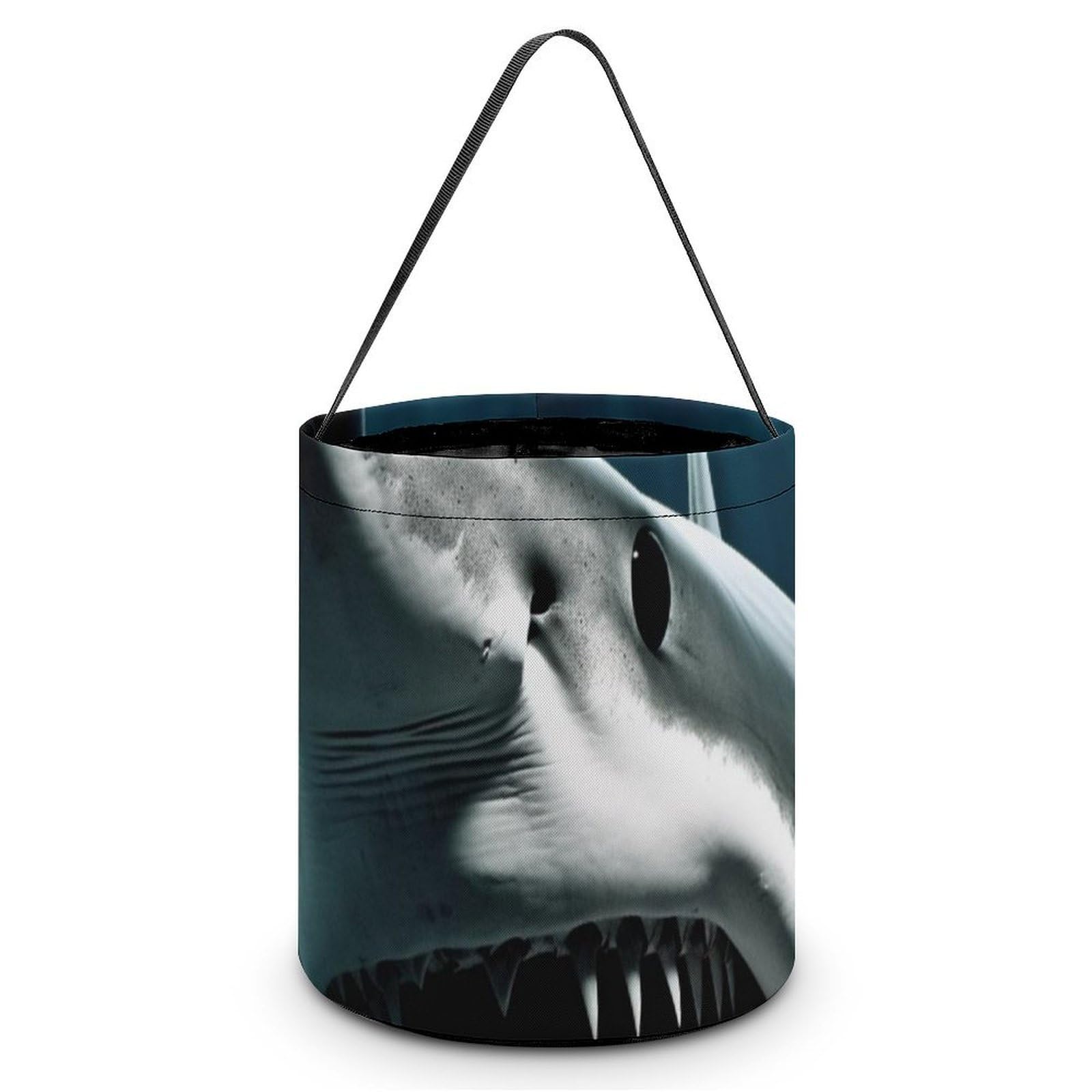 NTVOWPZO Halloween Candy Bucket Shark Trick Or Treat Bags Halloween Candy Tote Bag with Handles Reusable Candy Baskets for Halloween Party Supplies Favors Gift Bags