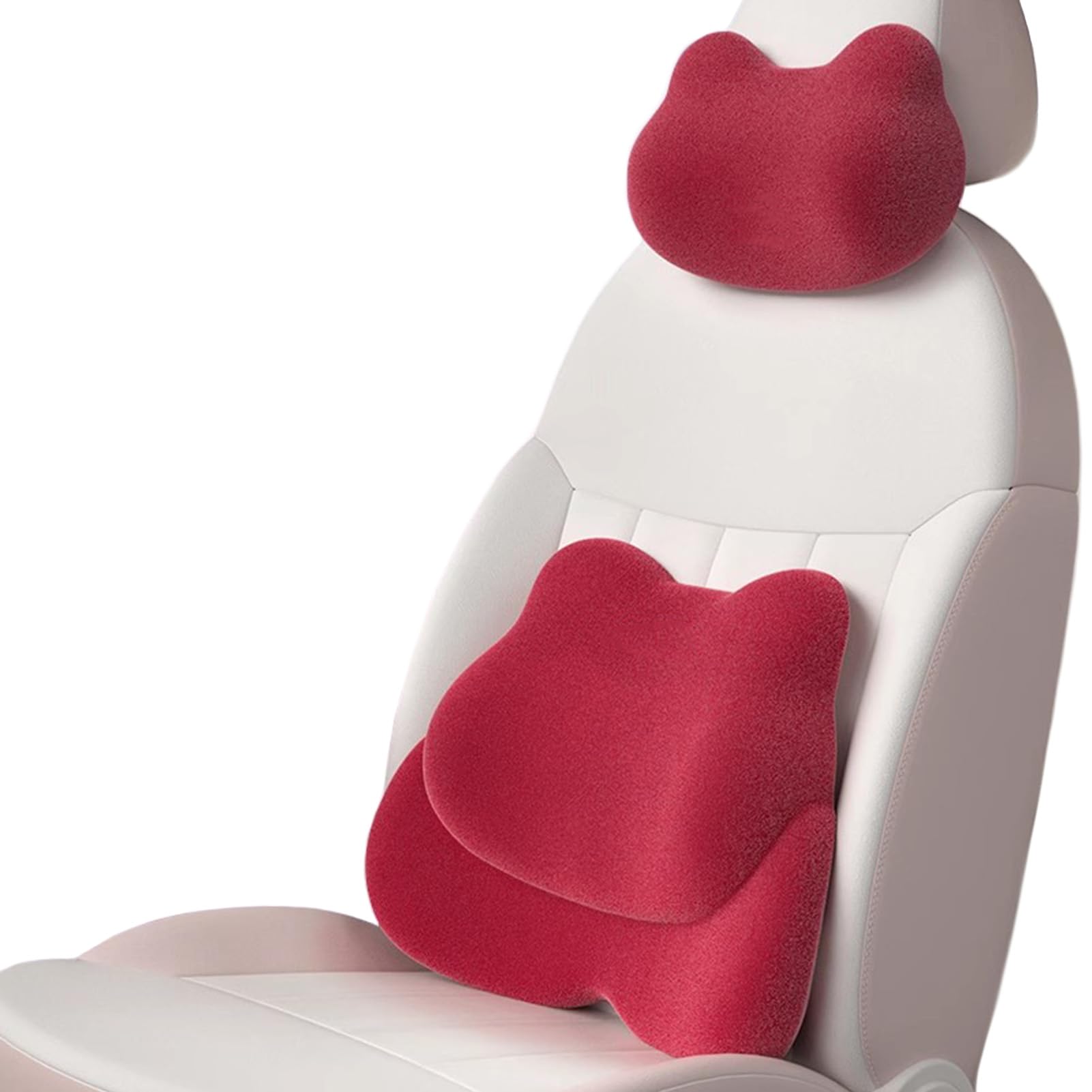 Almohada Lumbar de la Ayuda for la Almohada Lumbar de la Espuma de la Memoria de la Almohada del Cuello del Coche for el Alivio del Dolor de Espalda Baja(Red)