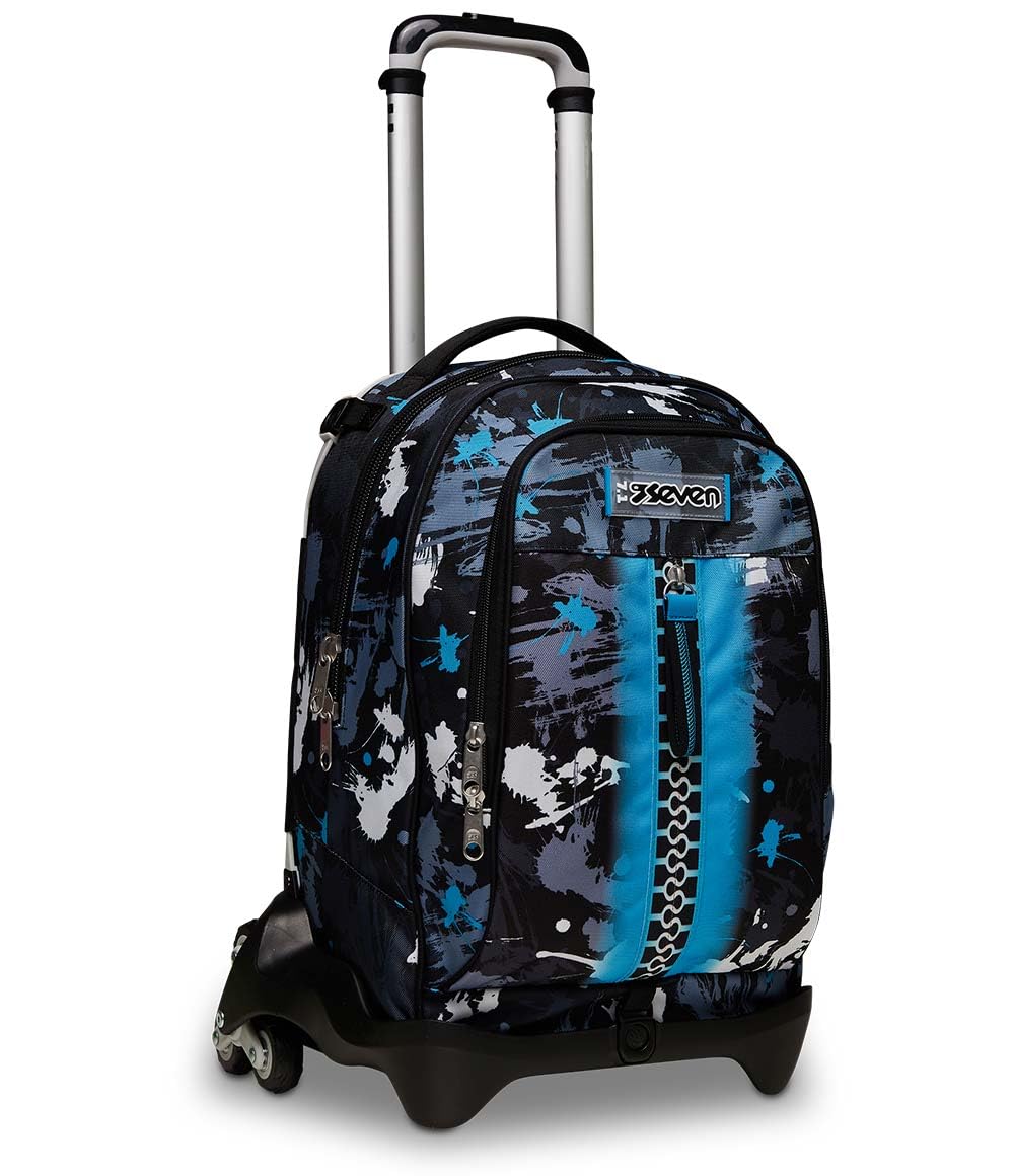 Seven Trolley Scuola Sganciabile Jack 2 Ruote, Grigio Blu, Colourjet, 3 in  1, Triplo Uso, Zaino con Carrello Sganciabile e Tasca Interna Porta  Borraccia, Zaini e Trolley, Scuola, Bambini e Ragazzi : Amazon.it: Moda