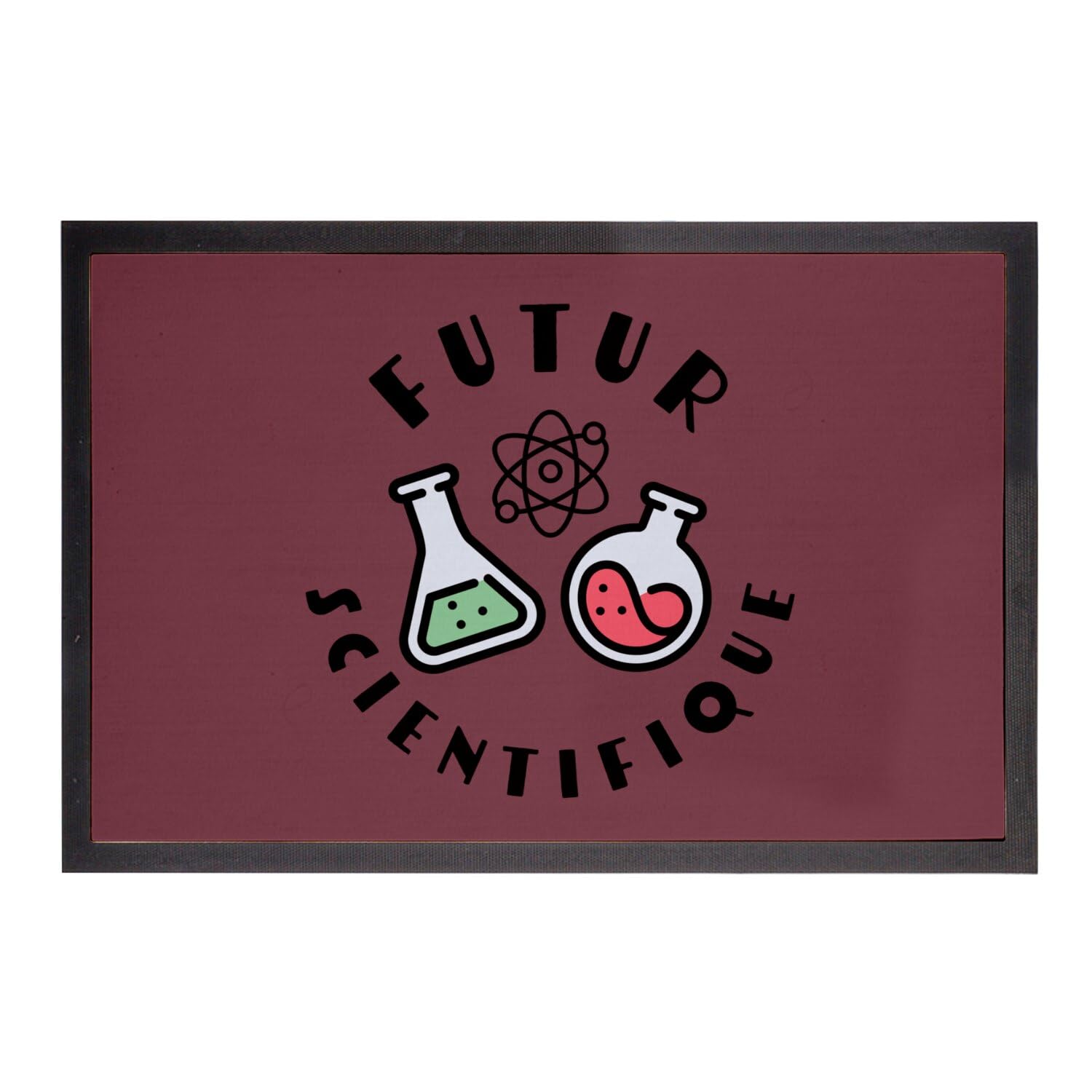 Paillasson rouge Sciences Futur Scientifique de dimensions 75x50cm
