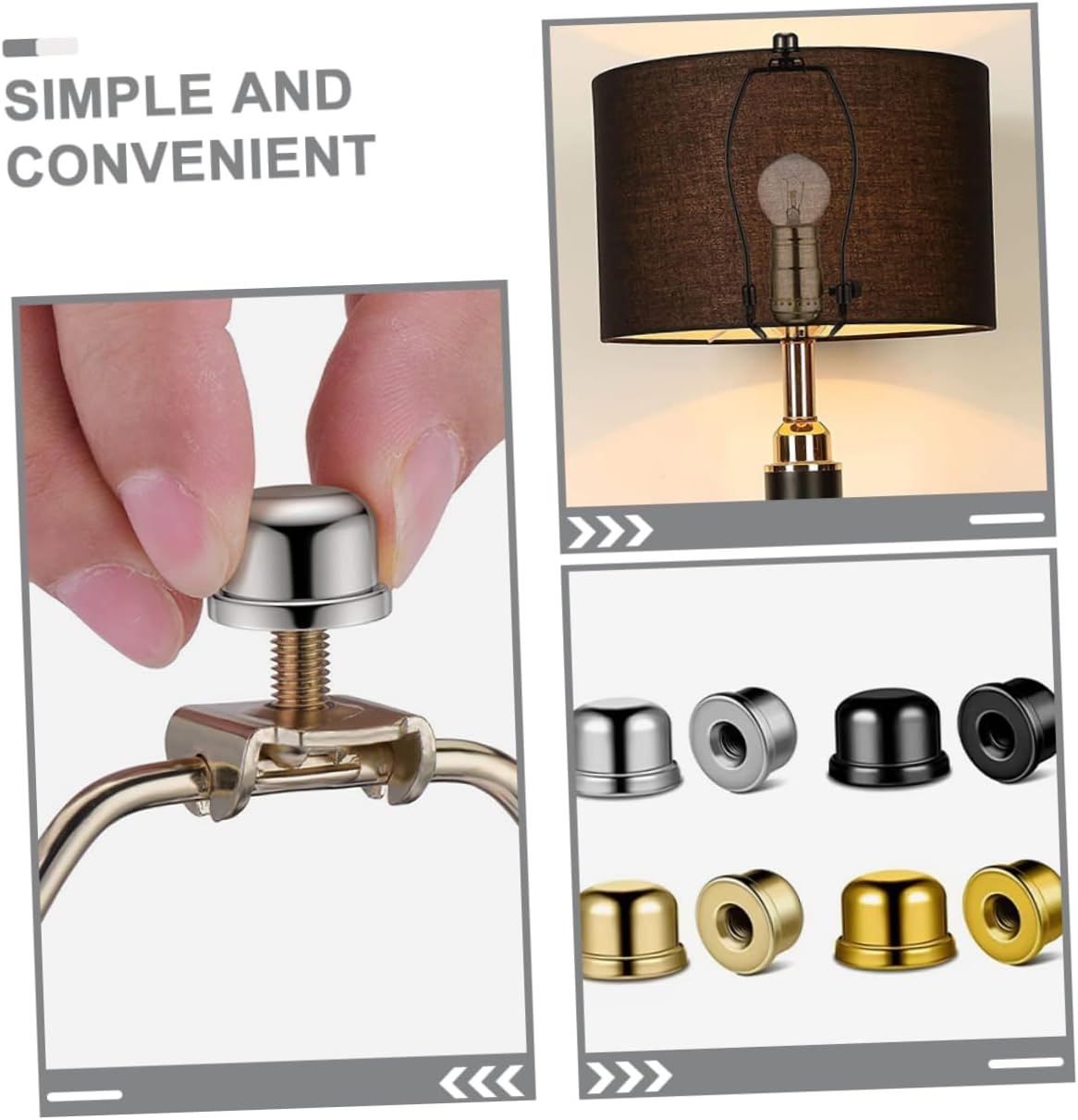 8pcs Lamp Finials Knobs Retro Lamp Caps Decoration Smooth Finish Easy to Install