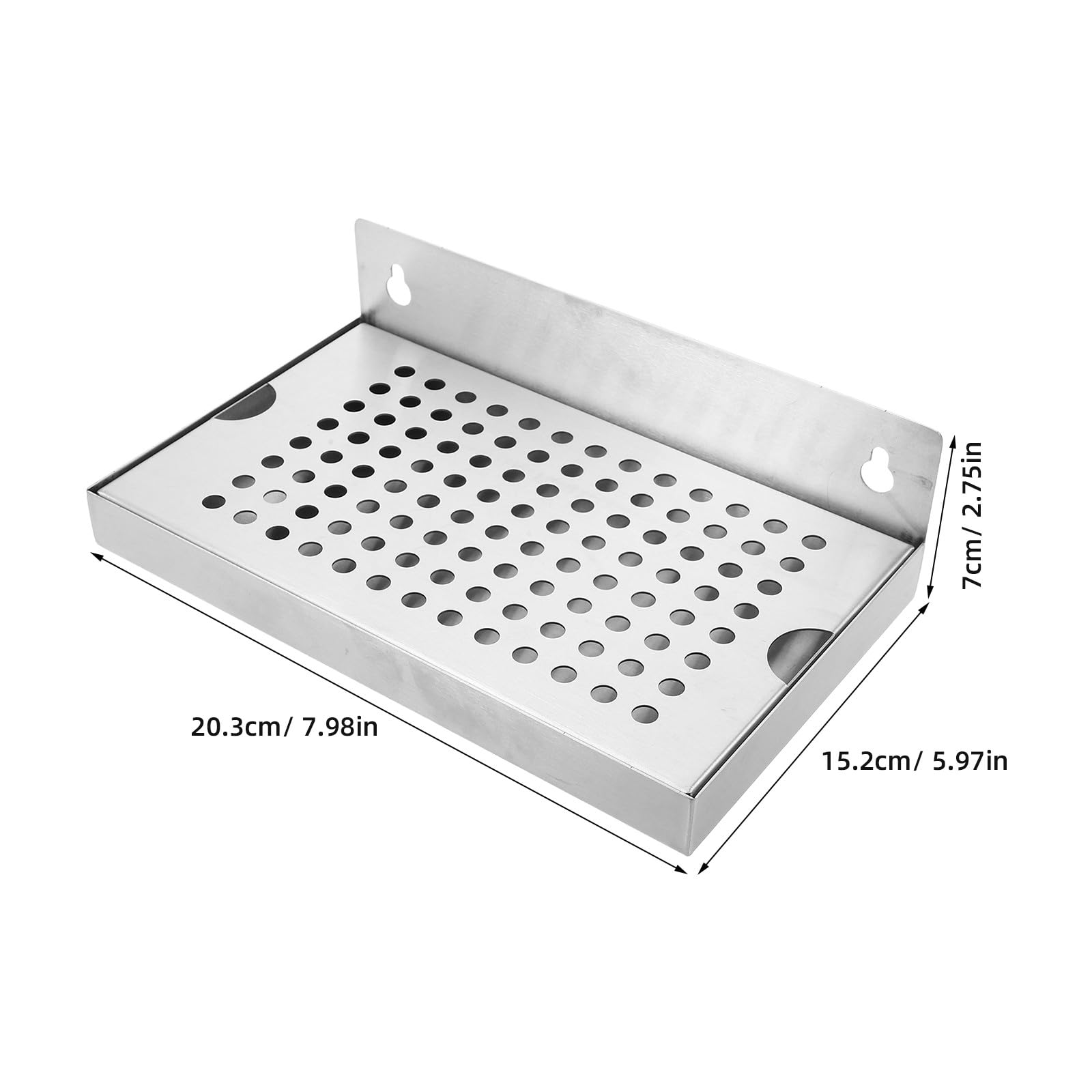 Operitacx Bandeja de Goteo para Cerveza - Bandeja de Goteo de Acero Inoxidable con Drenaje - Superficie Altamente Pulida - Torre de Grifo de Cerveza de Montaje en Pared, reemplazo para dispensador de