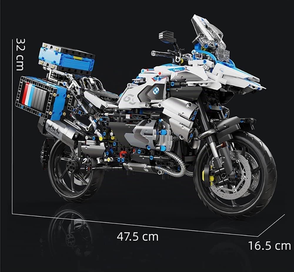AKOGD Motorrad Bausteine für R 1250GS Modell, 2369 Teile T4022 Rennen Supermotorrad Bausteine Bausatz, Klemmbausteine Bauset Konstruktions Set
