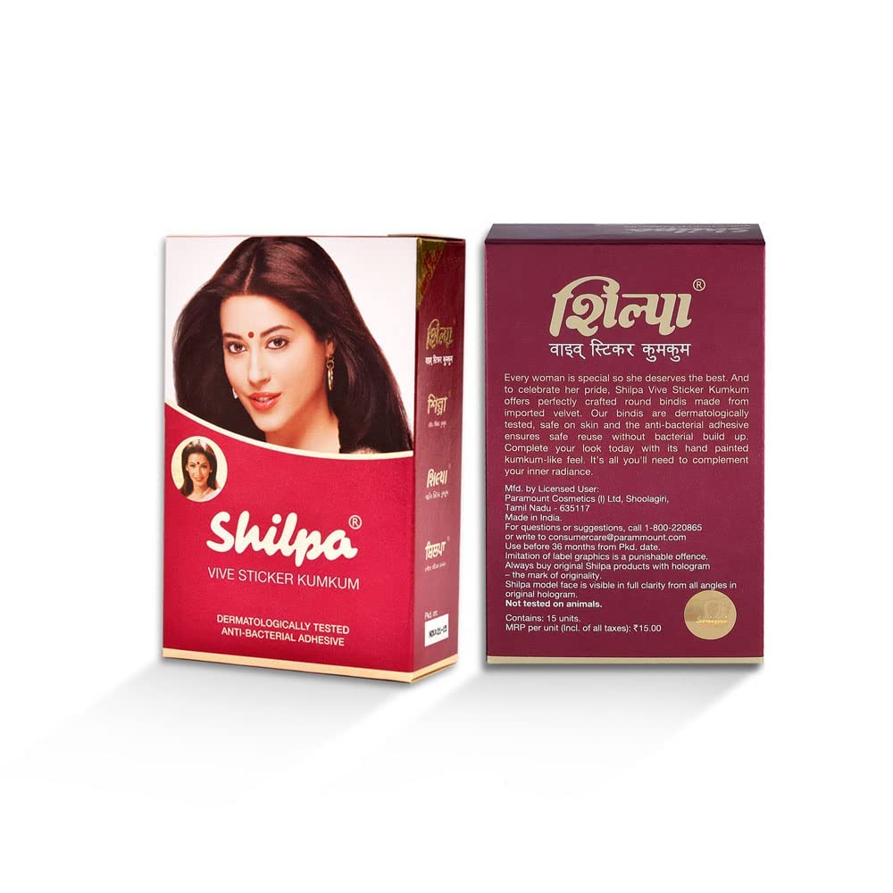 SARANSH Creation Vive Bindi Kumkum, Deep Red, Size 9 1