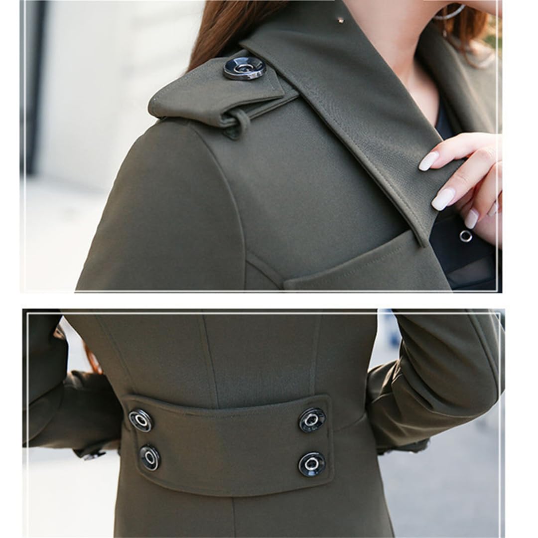 Primavera Autunno Lungo Trench Cappotto Donna Collezione Spessa Pulsante Singolo Femminile Giacca A Vento