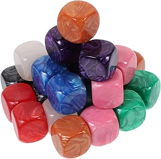 WHAMVOX 24 Pçs Dados Em Branco Grandes Dados De Espuma Dados Coloridos Dados De Seis Lados Dados Em Branco Cubos De Canto Quadrado Dados De Madeira Dados Em Branco De Acrílico Dados