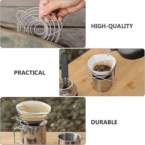 Miniatura 3 de INOOMP Gotero de café vertido sobre la cafetera vertido sobre el gotero de café reutilizable sobre el embudo de café