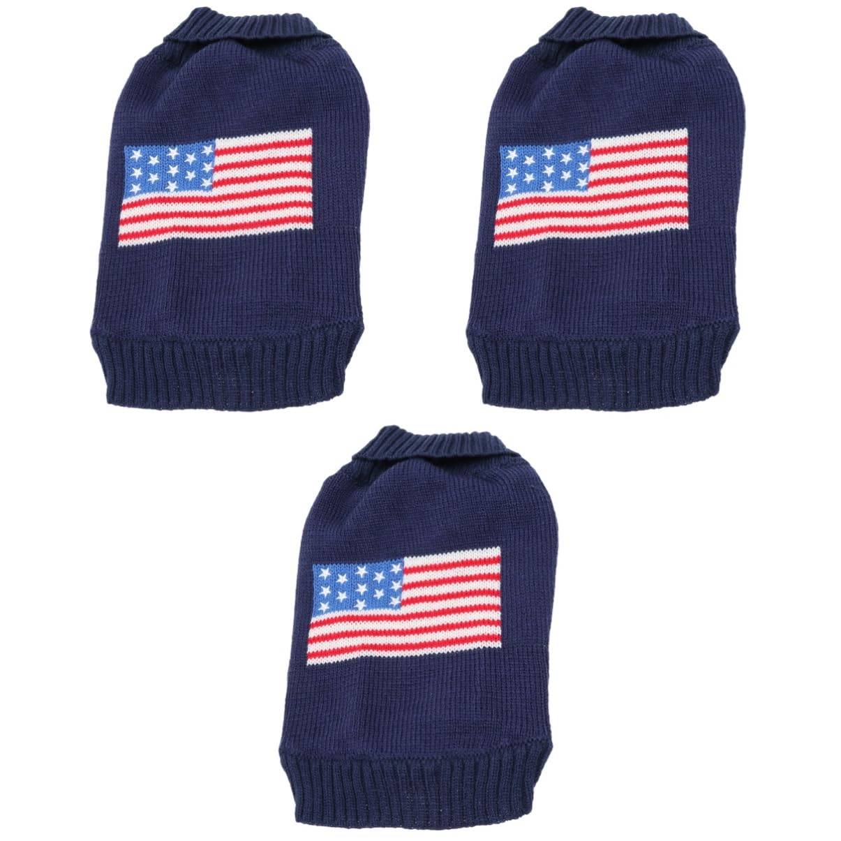 Chiot pull isolant et extensible motif drapeau américain pour l'hiver