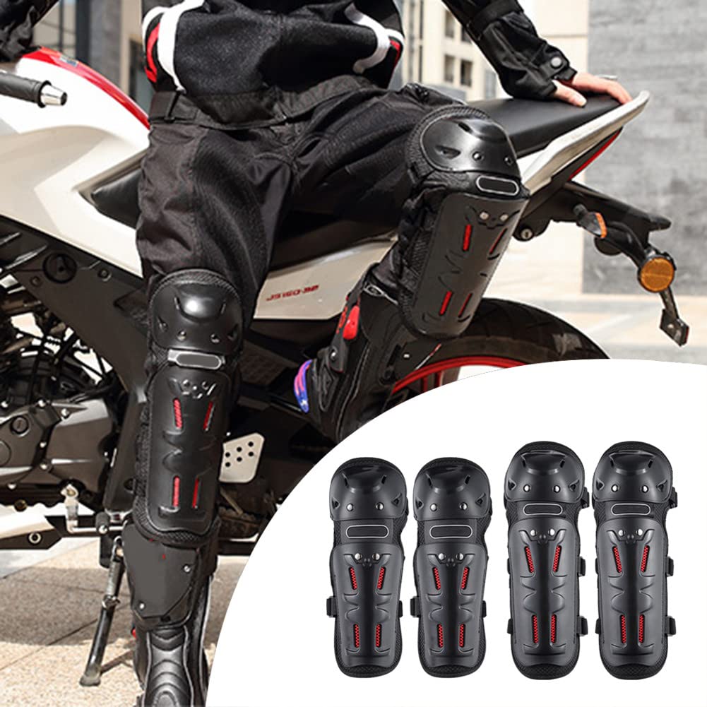 4-teilige Motorrad Protektoren - Knie & Ellenbogen, PE/EVA Schutz