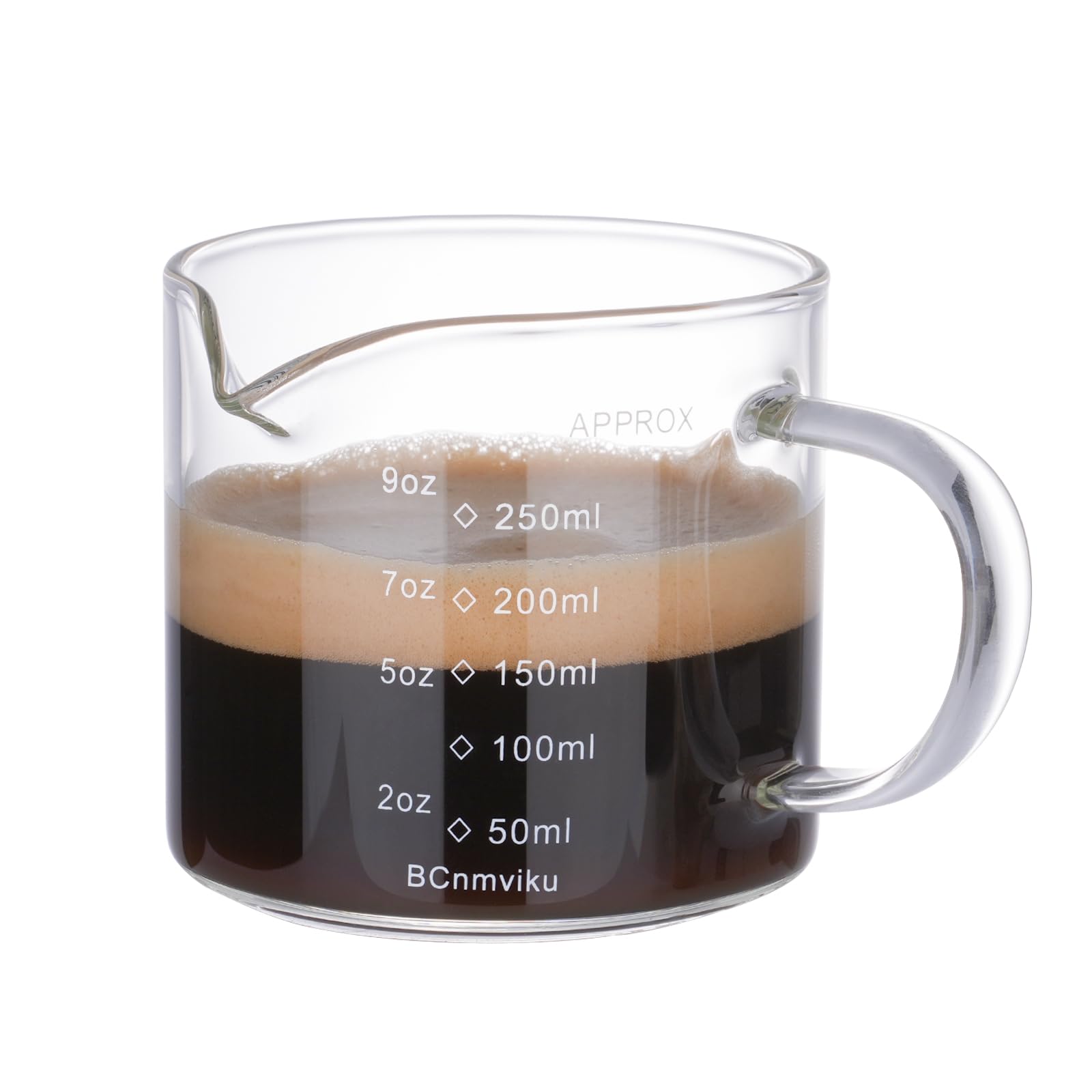 Verre à shot expresso gradué à double bec verseur en V de 250 ml