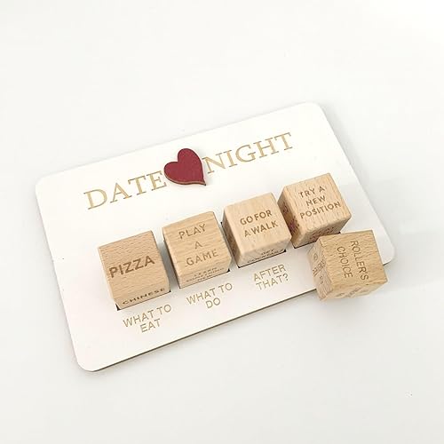 Miniatura 5 de CIFOVALE Dados de noche de cita para parejas, Ideas para citas nocturnas Dados de madera Fechado Dados Aniversario Día de San Valentín Regalos para