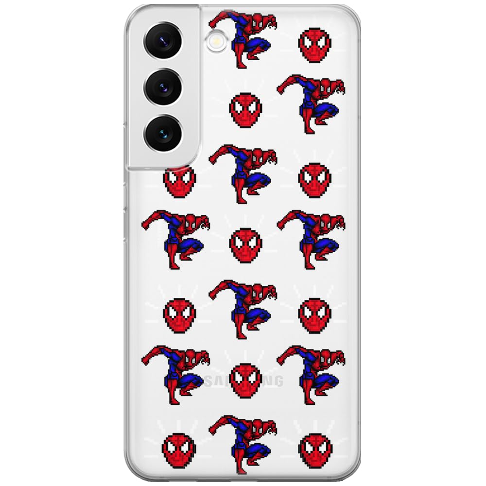 ERT GROUP mobile phone case for Samsung S22 original and officially Licensed Marvel pattern Spider Man 025 optimally adapted to the shape of the mobile phone, partially transparent