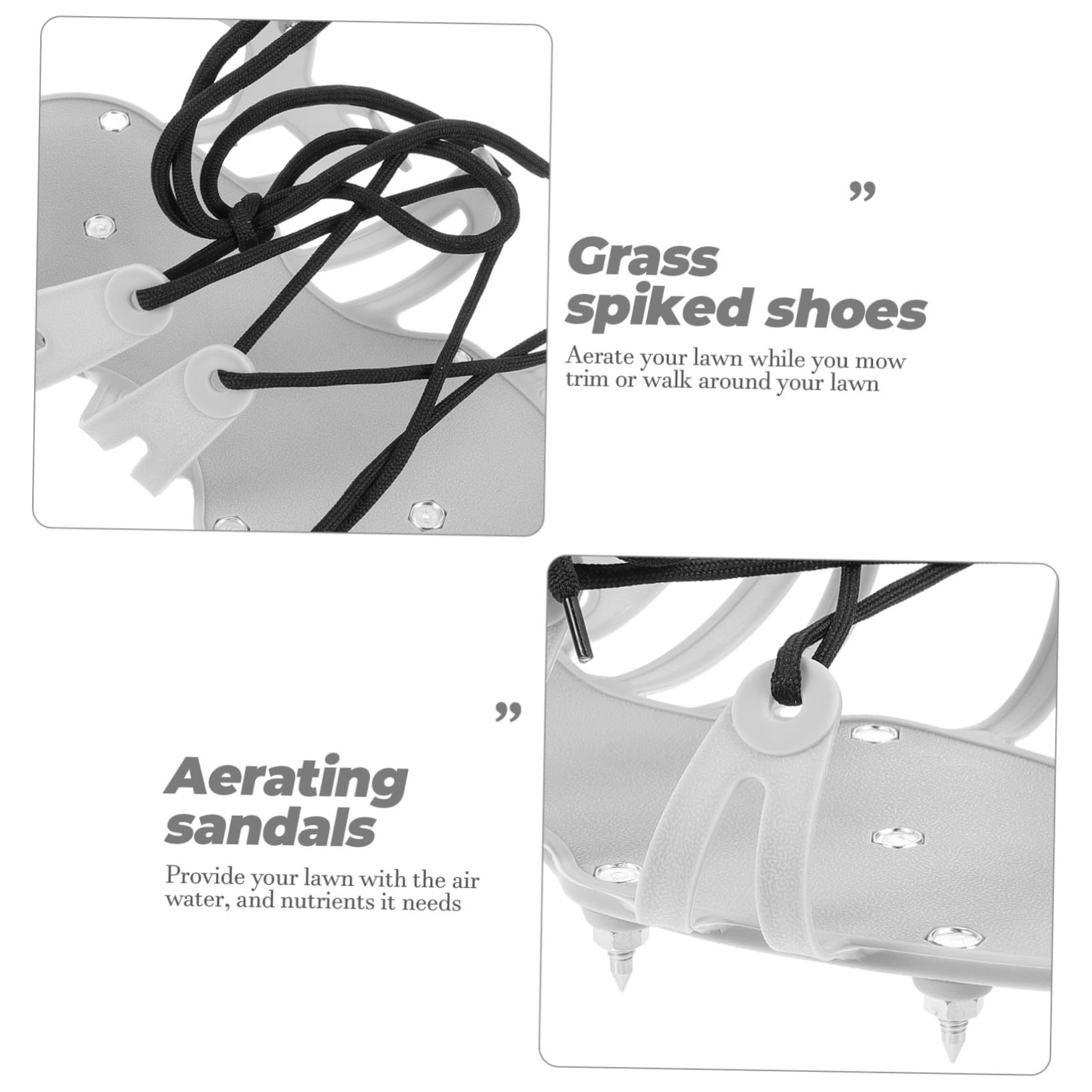 Mipcase 3 Ensembles scarificateur de Jardinage aerateur Gazon Chaussures Entretien pelouse Baskets Chaussures d'aérateur de Jardinage Chaussures d'aérateur de terrasse PP