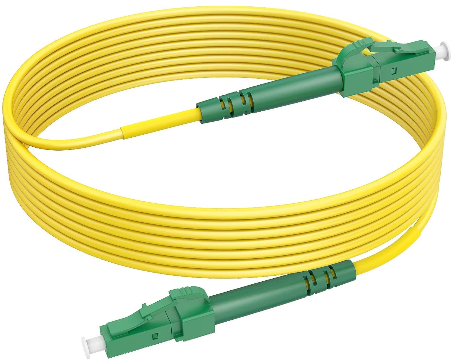 RamboCables LC/APC to LC/APC 20 m, Fibre Optic Simplex Patch Cable 9/125 µm, Singlemode Fibre Optic Cable for FTTH (Fibre to The Home)